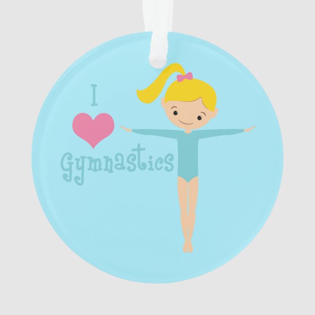 I Love Gymnastics Ornament (Back)