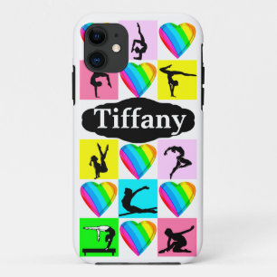 I LOVE GYMNASTICS PERSONALIZED IPHONE CASE