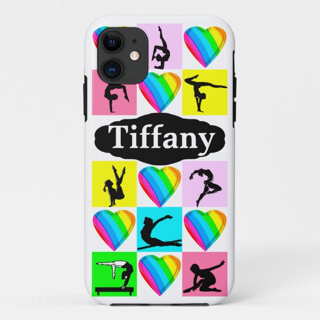 I LOVE GYMNASTICS PERSONALIZED IPHONE CASE (Back)