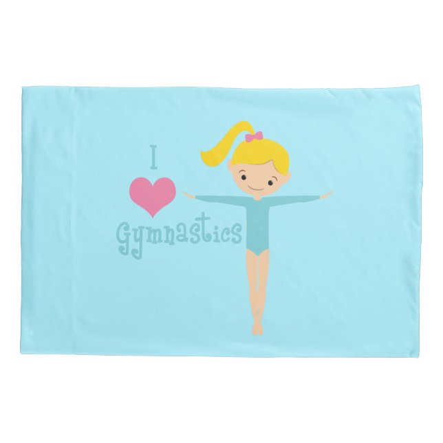 I Love Gymnastics Pillowcase (Back)