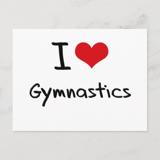 I Love Gymnastics Postcard (Front)