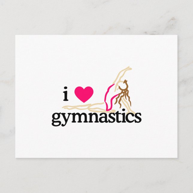 I LOVE GYMNASTICS POSTCARD (Front)