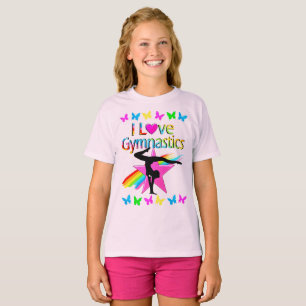I LOVE GYMNASTICS RAINBOW GYMNAST GIRL DESIGN T-Shirt
