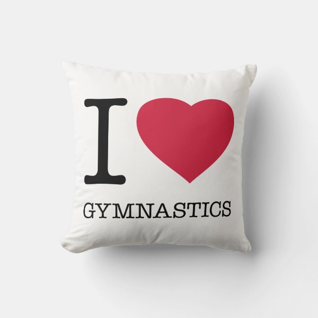 I LOVE GYMNASTICS THROW PILLOW (Front)