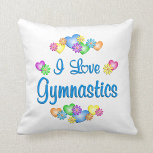 I Love Gymnastics Throw Pillow