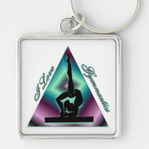 I Love Gymnastics triangle #2 Keychain