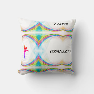 I Love Gymnastique Abstrait Coussin coloré