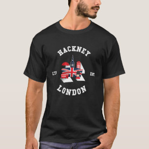 I Love HACKNEY London City Flag Badge T-Shirt