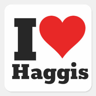 I Love Haggis Carré Sticker