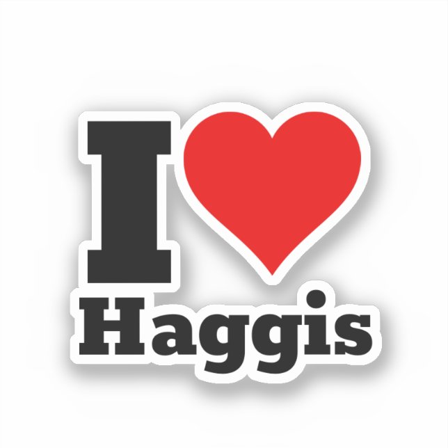 I Love Haggis Square Sticker (Front)