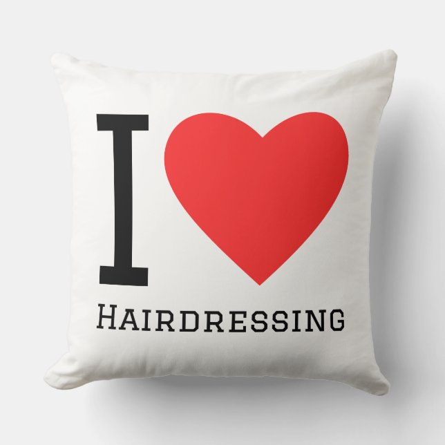 I love hairdressing square sticker throw pillow (Front)