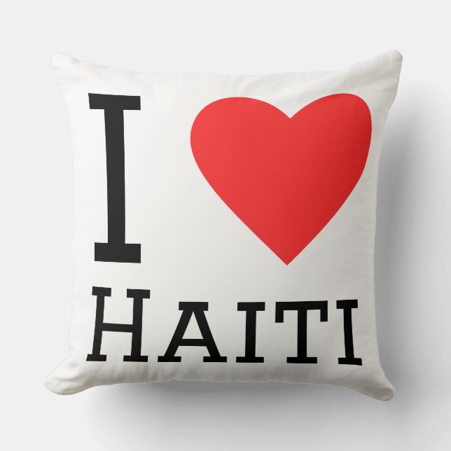 I love Haiti  Throw Pillow (Front)