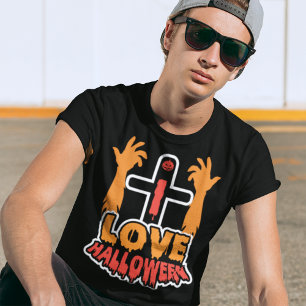 I Love Halloween Creepy Zombie Hands T-Shirt