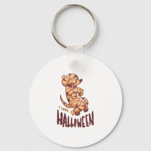 I Love Halloween - Dog Mummy Keychain