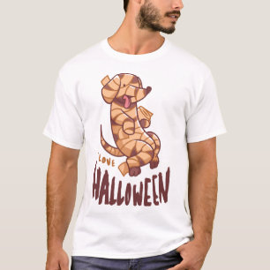 I Love Halloween - Dog Mummy T-Shirt