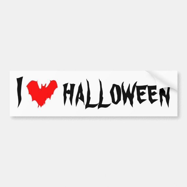 I Love Halloween funny customizable Bumper Sticker (Front)