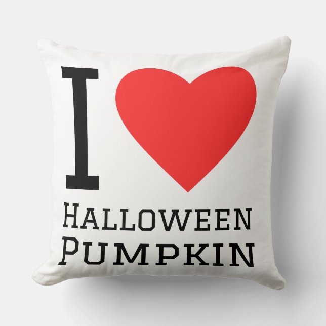 I love Halloween pumpkin  Throw Pillow (Front)