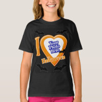 I Love Halloween With Your Photo With Bats T-Shirt