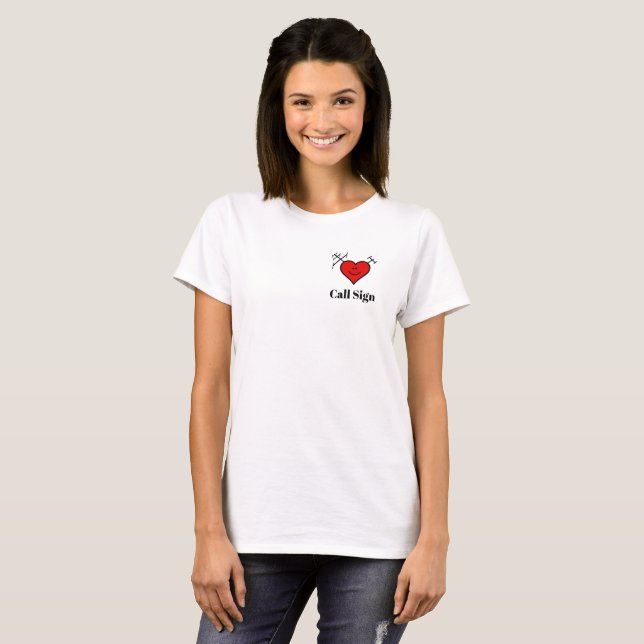 I Love Ham Radio Heart  T-shirt (Front Full)