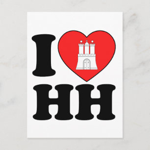 I Love Hamburg (HH) Postcard