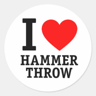 I Love Hammer Throw Classic Round Sticker