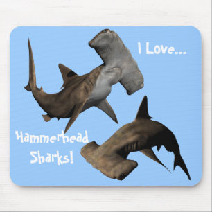 I Love...Hammerhead Sharks! ... Mousepad, Animals Mouse Pad