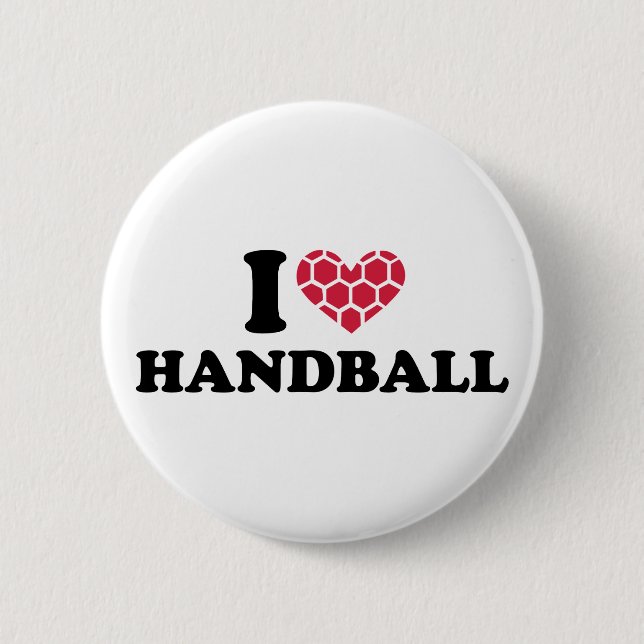I love Handball 2 Inch Round Button (Front)