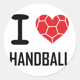 I love handball classic round sticker