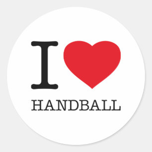 I LOVE HANDBALL CLASSIC ROUND STICKER