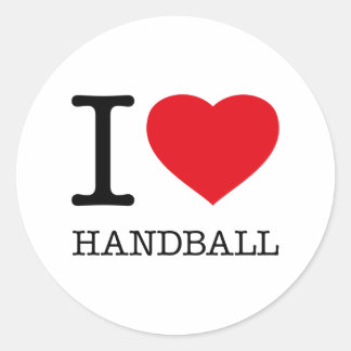 I LOVE HANDBALL CLASSIC ROUND STICKER