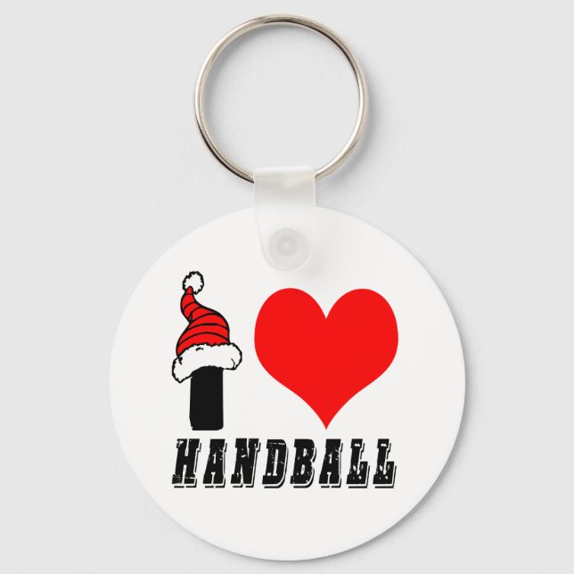 I Love Handball Design Keychain (Front)