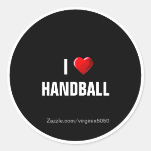 I Love Handball, popular design Classic Round Sticker