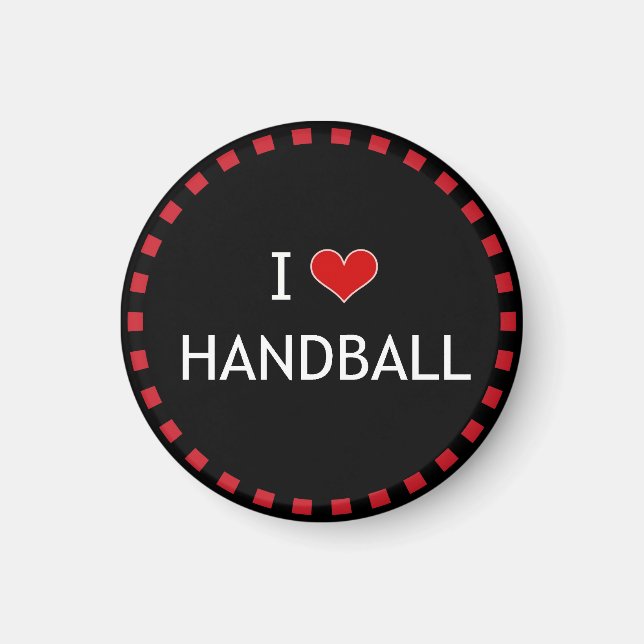 I Love Handball, red frame Magnet (Front)