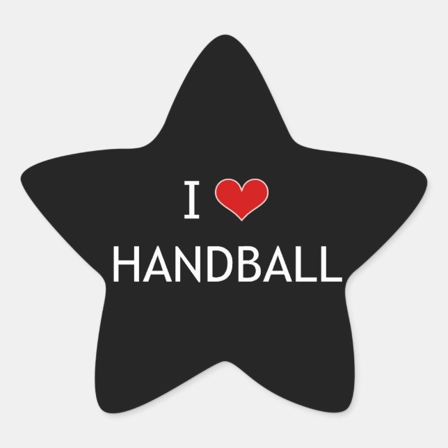 I Love Handball Star Sticker (Front)