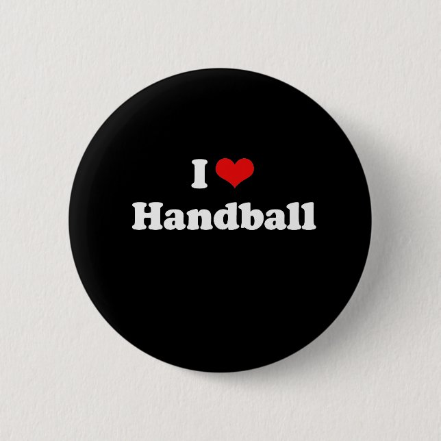I Love Handball Tshirt 2 Inch Round Button (Front)