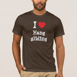 I love Hang gliding heart custom personalized T-Shirt
