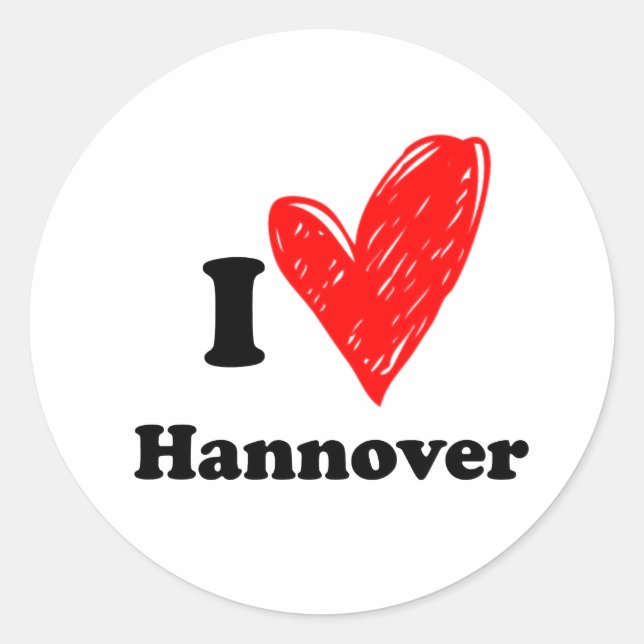 I love Hannover Classic Round Sticker (Front)