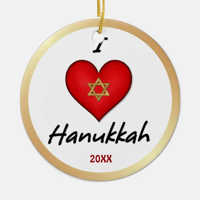 I Love Hanukkah Ornaments (Front)