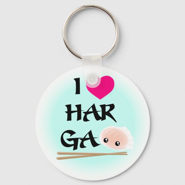 I Love Har Gao (shrimp dumpling) Keychain (Front)