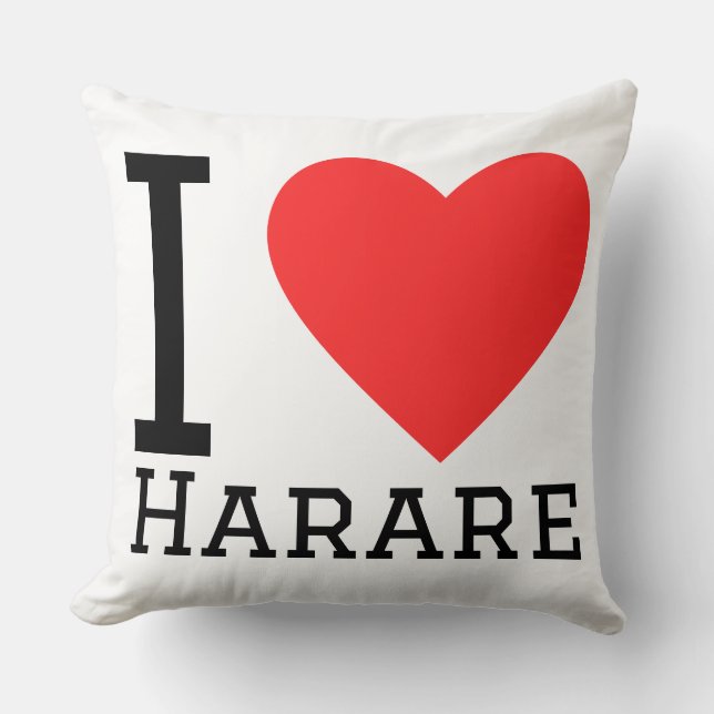 I love Harare  Throw Pillow (Front)