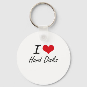 I love Hard Discs Keychain