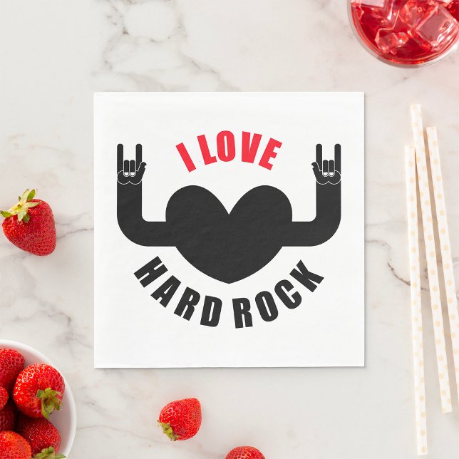 I Love Hard Rock Napkin (Creator Uploaded)