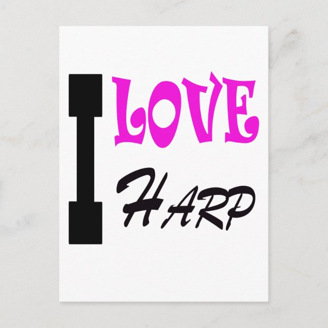 I Love Harp Postcard (Front)