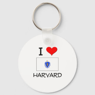I Love Harvard Massachusetts Keychain