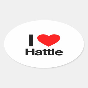 i love hattie oval sticker