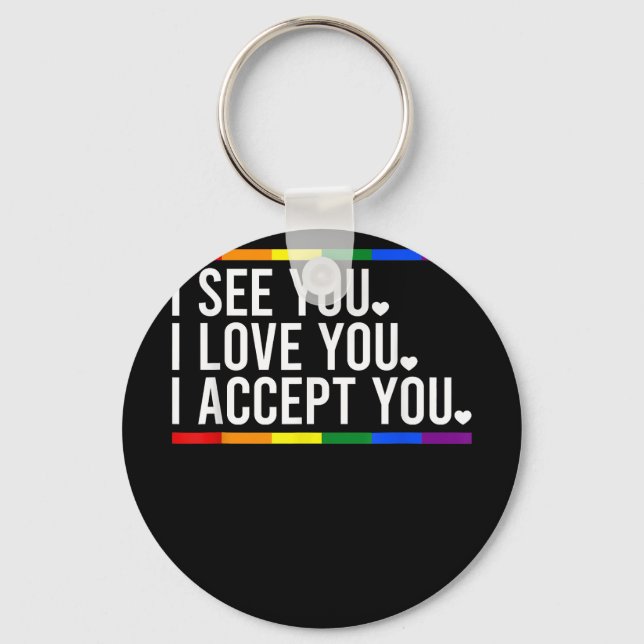 I Love Haunted Mound Lgbt Pride Lgbt Month Lgbt Fl Keychain (Front)