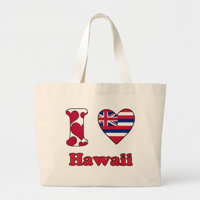 I love Hawaii Large Tote Bag (Front)