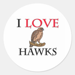 I Love Hawks Classic Round Sticker