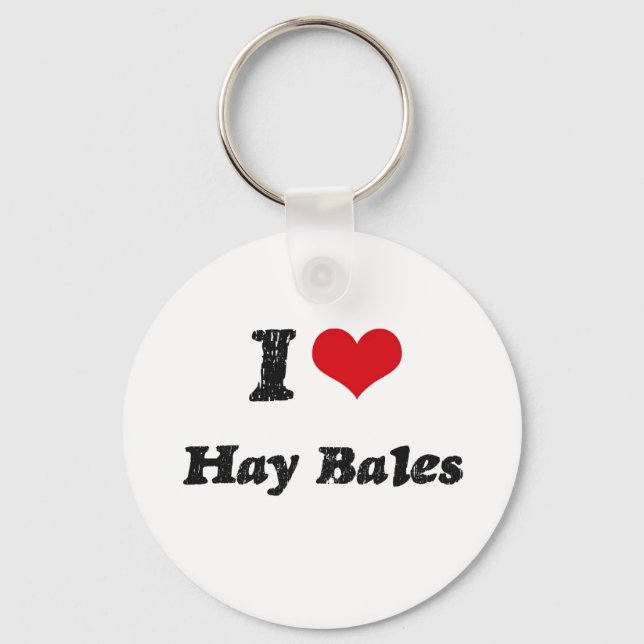 I Love HAY BALES Keychain (Front)