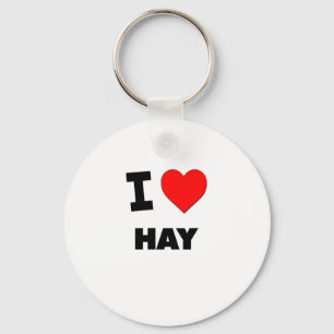 I Love Hay Keychain